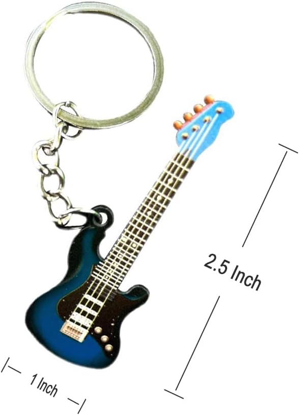 guitar keychain gift for Men Mini Cute Bass Key Chain Ring for Kids High-end Car Keyring Electric Guitar Key Holder