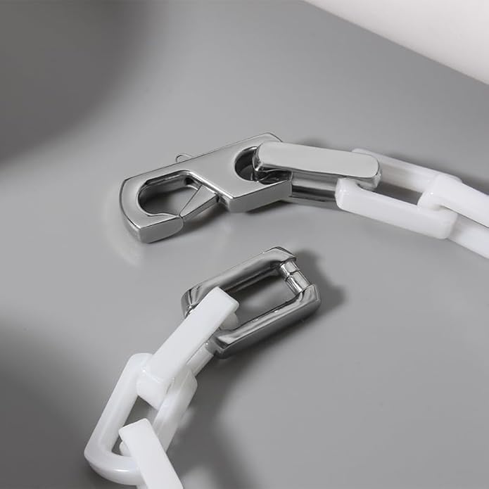 EVANYIZHOU Men's Cuban Link Bracelet - Black/Blue/White Ceramic Chain Bracelet for Men,Skin-Friendly & Durable,Gift for Husband, Dad (Valentine's, Christmas