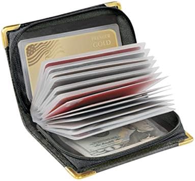 Fox Valley Traders RFID Zip-Up Security Wallet, Black Leather