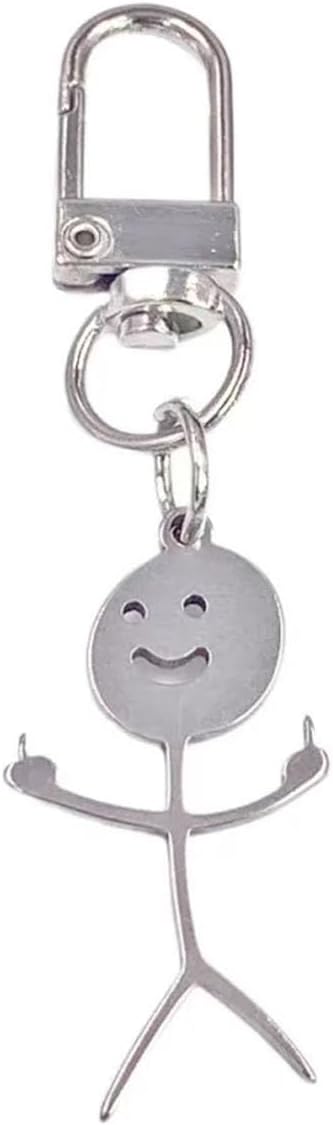 Line Drawing Keychains, Fun Hand Gesture Designs, Funny Middle Finger Open Key Fob, Unique Couple Friendship Gifts