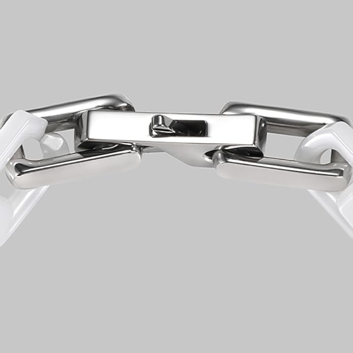 EVANYIZHOU Men's Cuban Link Bracelet - Black/Blue/White Ceramic Chain Bracelet for Men,Skin-Friendly & Durable,Gift for Husband, Dad (Valentine's, Christmas