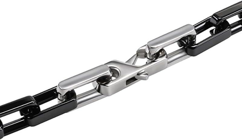 EVANYIZHOU Men's Cuban Link Bracelet - Black/Blue/White Ceramic Chain Bracelet for Men,Skin-Friendly & Durable,Gift for Husband, Dad (Valentine's, Christmas