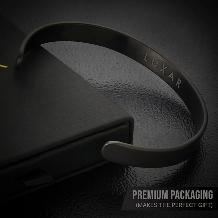 LUXAR Men's Titanium Cuff Bracelet | Solid Titanium Minimalist Bracelet Designed for Men | Available in Medium and Large Sizes | Explore the World of Luxar