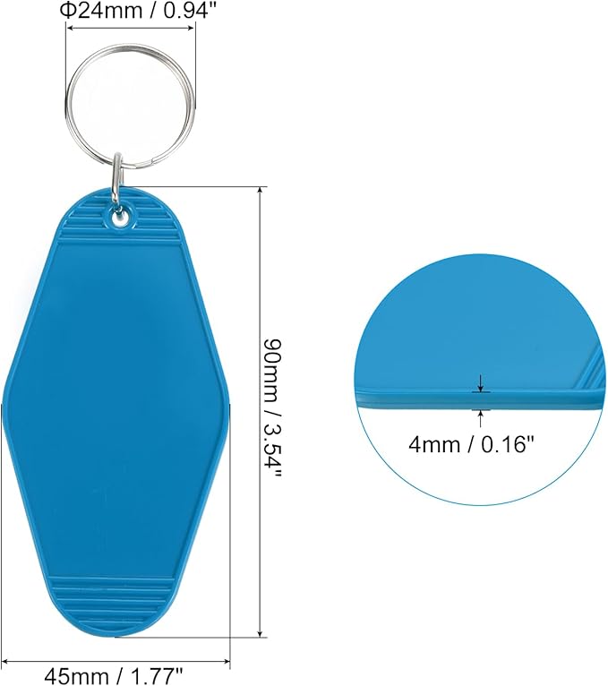 PATIKIL Vintage Motel Keychain, Blank Hotel Keychains Rhombus Retro Key Tag for Backpack Luggage Labels Tags
