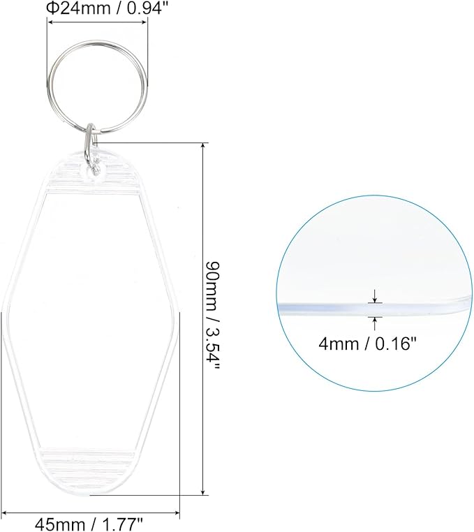 PATIKIL Vintage Motel Keychain, Blank Hotel Keychains Rhombus Retro Key Tag for Backpack Luggage Labels Tags