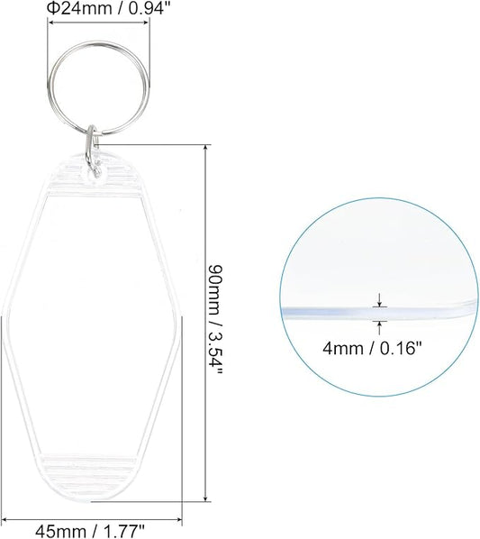 PATIKIL Vintage Motel Keychain, Blank Hotel Keychains Rhombus Retro Key Tag for Backpack Luggage Labels Tags