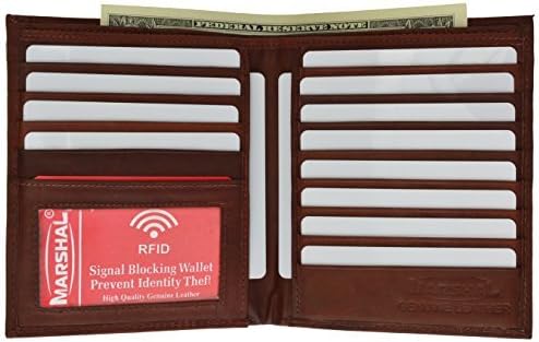 RFID Blocking Bifold Hipster Credit Card Wallet Premium Lambskin Leather (Burgundy)