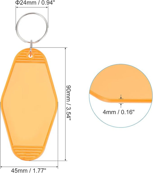 PATIKIL Vintage Motel Keychain, Blank Hotel Keychains Rhombus Retro Key Tag for Backpack Luggage Labels Tags