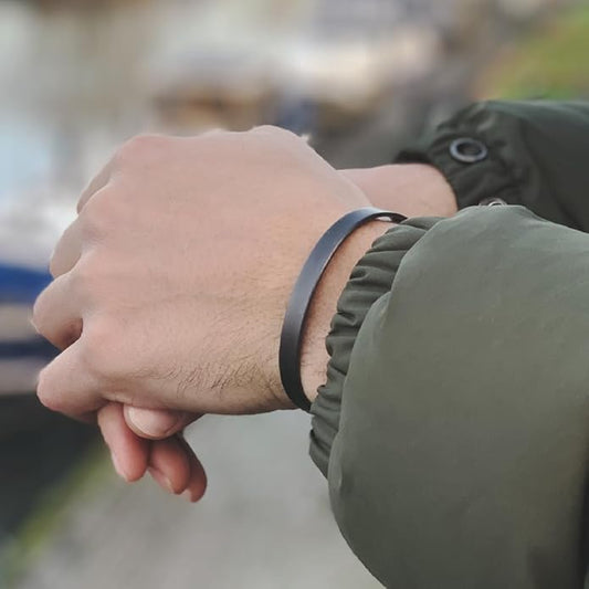 LUXAR Men's Titanium Cuff Bracelet | Solid Titanium Minimalist Bracelet Designed for Men | Available in Medium and Large Sizes | Explore the World of Luxar