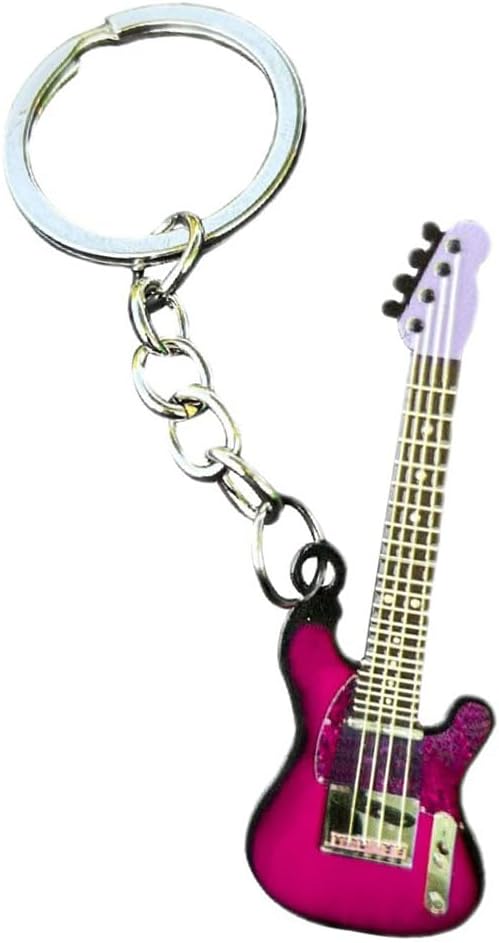 guitar keychain gift for Men Mini Cute Bass Key Chain Ring for Kids High-end Car Keyring Electric Guitar Key Holder