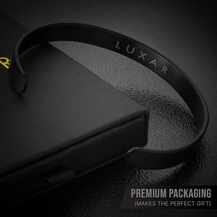 LUXAR Men's Titanium Cuff Bracelet | Solid Titanium Minimalist Bracelet Designed for Men | Available in Medium and Large Sizes | Explore the World of Luxar