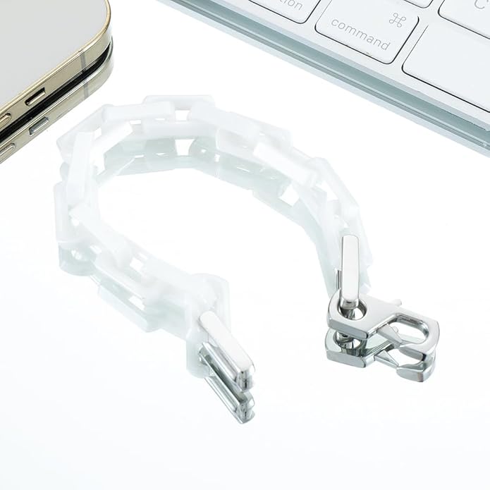 EVANYIZHOU Men's Cuban Link Bracelet - Black/Blue/White Ceramic Chain Bracelet for Men,Skin-Friendly & Durable,Gift for Husband, Dad (Valentine's, Christmas