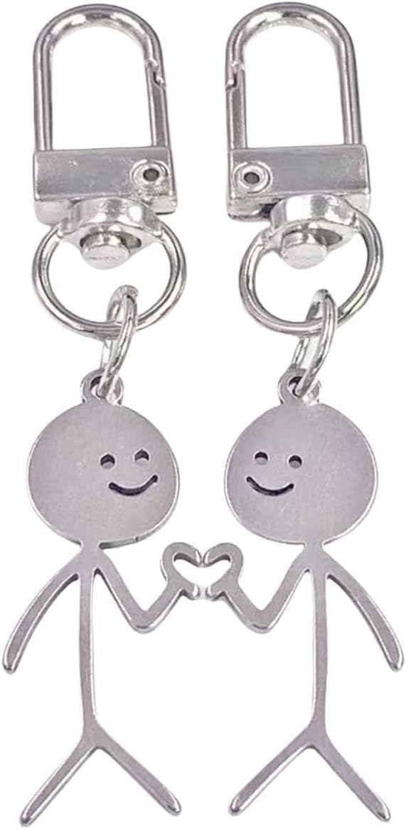 Line Drawing Keychains, Fun Hand Gesture Designs, Funny Middle Finger Open Key Fob, Unique Couple Friendship Gifts