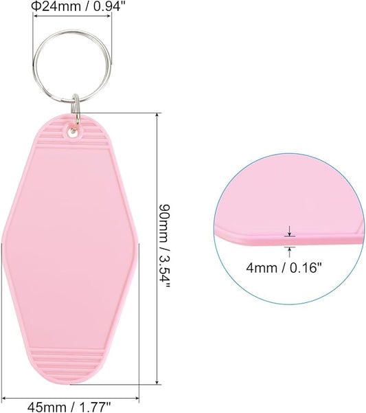 PATIKIL Vintage Motel Keychain, Blank Hotel Keychains Rhombus Retro Key Tag for Backpack Luggage Labels Tags