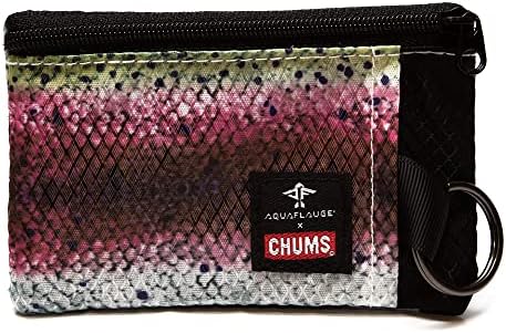 Chums Surfshorts Wallet - Lightweight Slim Wallet w/RFID Blocking Card - Zippered, Minimalist Wallet w/Key Ring - Patterns