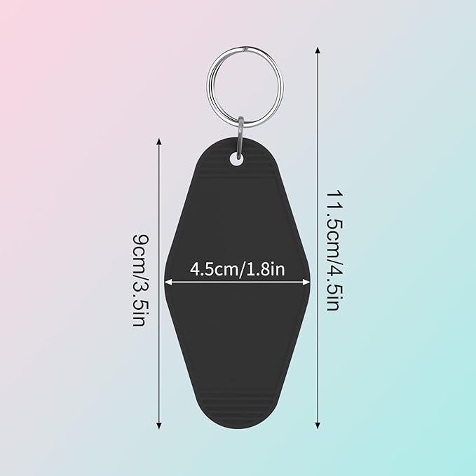 LOTMER 40 PCS Hotel Keychain Blank with Key Rings, 20 Colors Plastic Rhombus Motel Keychain for DIY Keychain and Luggage Tag