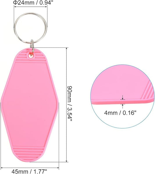 PATIKIL Vintage Motel Keychain, Blank Hotel Keychains Rhombus Retro Key Tag for Backpack Luggage Labels Tags
