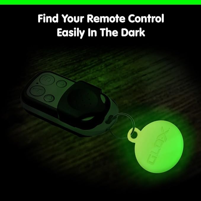 GLO-X Glow in The Dark Keychain - Find Your Light Up Key Chain In The Dark -12+ Hours Glow Time – Solar Powered Tags with Ring