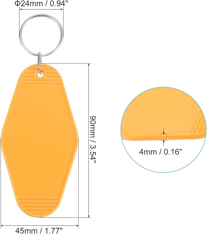 PATIKIL Vintage Motel Keychain, Blank Hotel Keychains Rhombus Retro Key Tag for Backpack Luggage Labels Tags