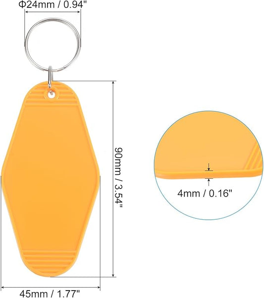 PATIKIL Vintage Motel Keychain, Blank Hotel Keychains Rhombus Retro Key Tag for Backpack Luggage Labels Tags