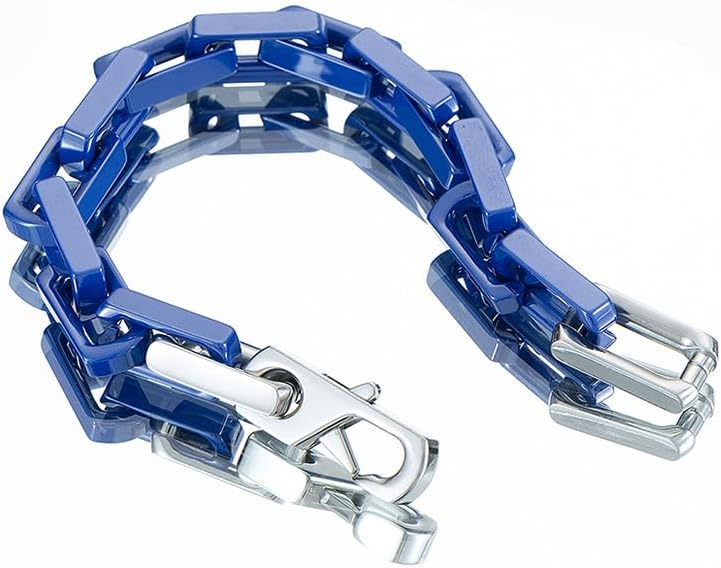 EVANYIZHOU Men's Cuban Link Bracelet - Black/Blue/White Ceramic Chain Bracelet for Men,Skin-Friendly & Durable,Gift for Husband, Dad (Valentine's, Christmas