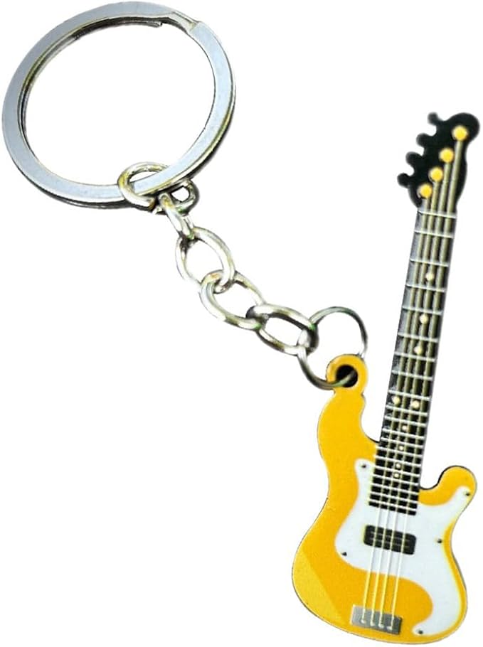 guitar keychain gift for Men Mini Cute Bass Key Chain Ring for Kids High-end Car Keyring Electric Guitar Key Holder