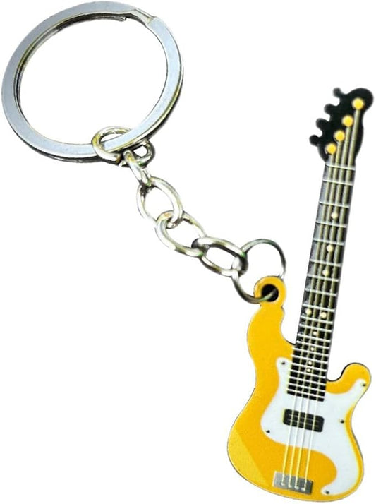guitar keychain gift for Men Mini Cute Bass Key Chain Ring for Kids High-end Car Keyring Electric Guitar Key Holder