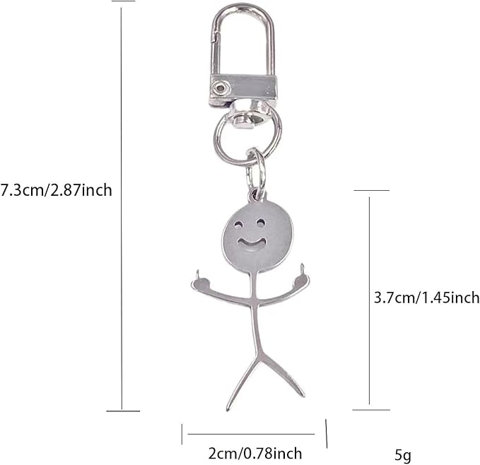 Line Drawing Keychains, Fun Hand Gesture Designs, Funny Middle Finger Open Key Fob, Unique Couple Friendship Gifts