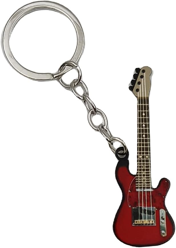 guitar keychain gift for Men Mini Cute Bass Key Chain Ring for Kids High-end Car Keyring Electric Guitar Key Holder