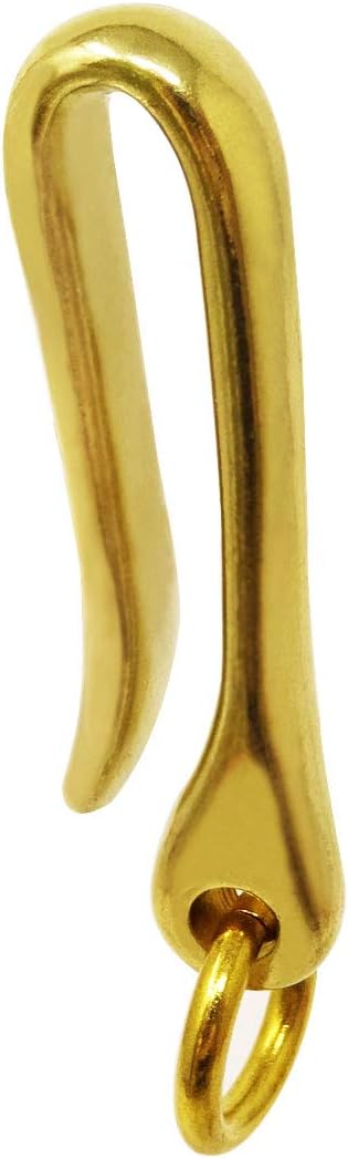 Honbay 2PCS Brass U Hook Key Rings Car keychains Belt Clips Pocket Clip Holder with Ring for Men and Women