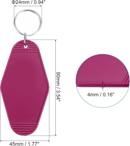 PATIKIL Vintage Motel Keychain, Blank Hotel Keychains Rhombus Retro Key Tag for Backpack Luggage Labels Tags