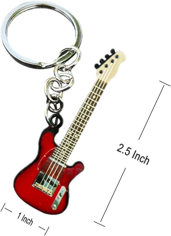 guitar keychain gift for Men Mini Cute Bass Key Chain Ring for Kids High-end Car Keyring Electric Guitar Key Holder