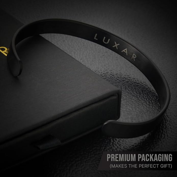 LUXAR Men's Titanium Cuff Bracelet | Solid Titanium Minimalist Bracelet Designed for Men | Available in Medium and Large Sizes | Explore the World of Luxar