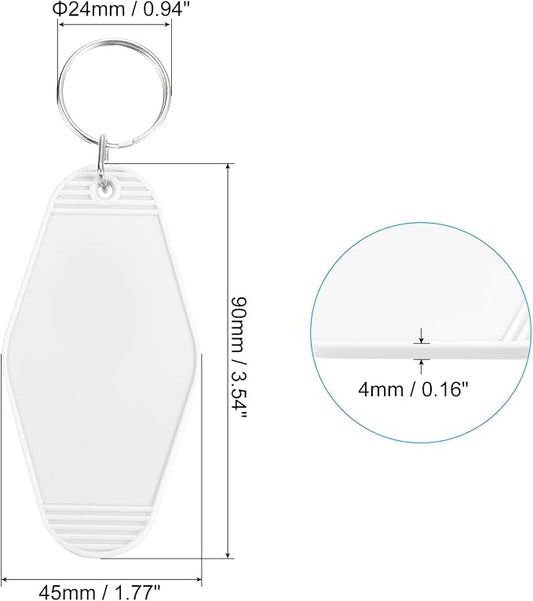 PATIKIL Vintage Motel Keychain, Blank Hotel Keychains Rhombus Retro Key Tag for Backpack Luggage Labels Tags