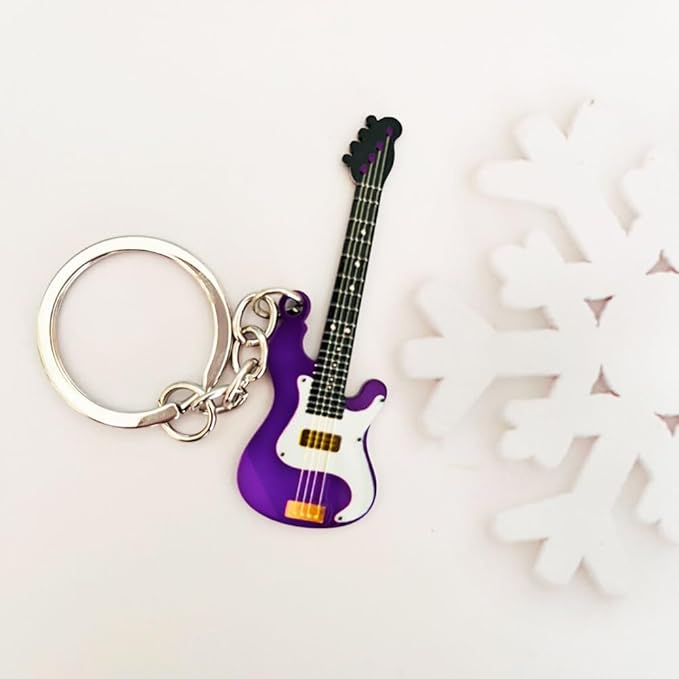 guitar keychain gift for Men Mini Cute Bass Key Chain Ring for Kids High-end Car Keyring Electric Guitar Key Holder