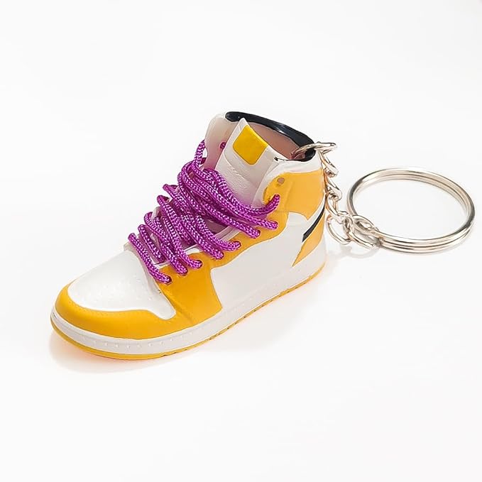 Newly 3D Sneaker Keychain with Mini Basketball & Lanyard, Stylish Shoe Key chain for Basketball Fans Gift for Men and Women