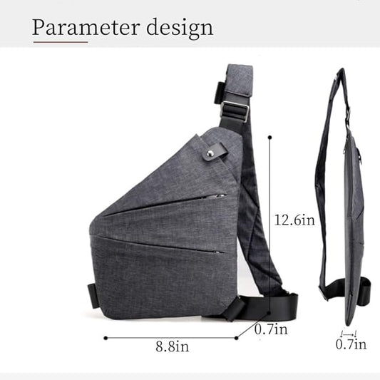 Crossbody Leisure Chest Bag with Shoulder Strap - Anti Theft Travel Slim Sling Bag