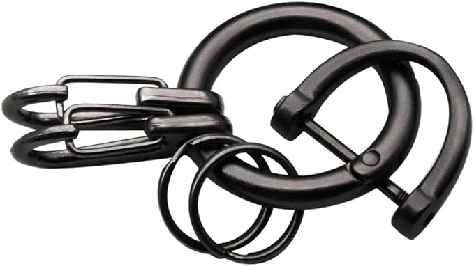 Liangery Keychain for Men Women Leather Car Key Chain With 5 Key Rings-Drive Safely Have Fun Keychain Holder for Keys