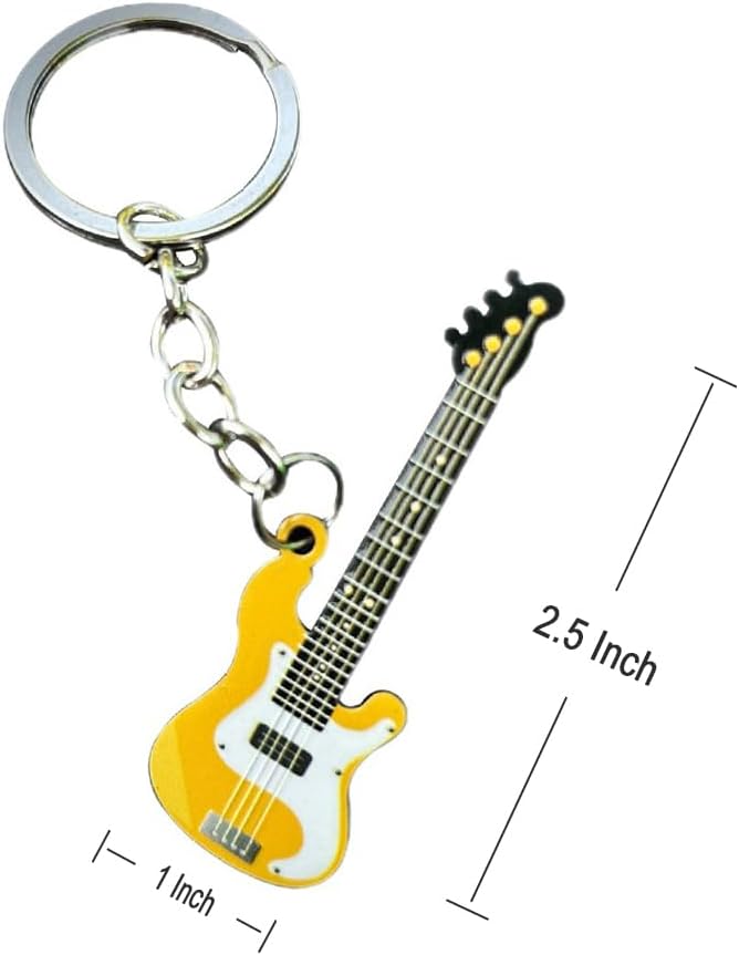 guitar keychain gift for Men Mini Cute Bass Key Chain Ring for Kids High-end Car Keyring Electric Guitar Key Holder