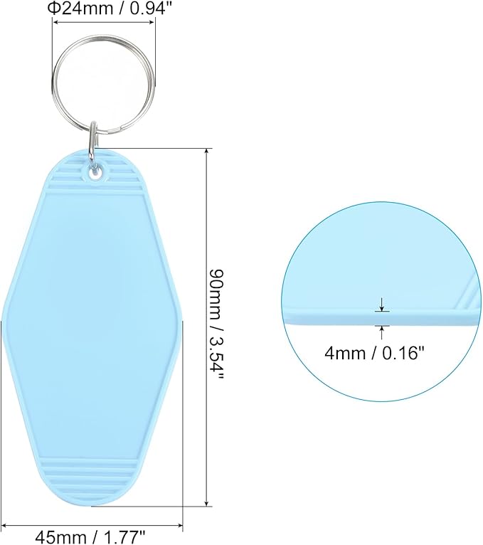 PATIKIL Vintage Motel Keychain, Blank Hotel Keychains Rhombus Retro Key Tag for Backpack Luggage Labels Tags