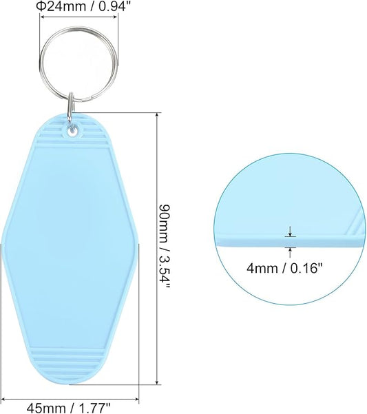PATIKIL Vintage Motel Keychain, Blank Hotel Keychains Rhombus Retro Key Tag for Backpack Luggage Labels Tags