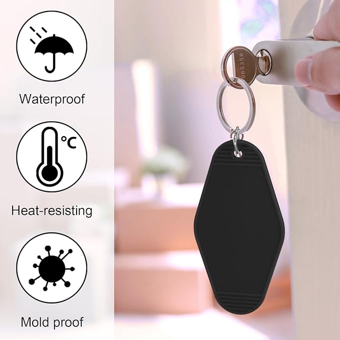 LOTMER 40 PCS Hotel Keychain Blank with Key Rings, 20 Colors Plastic Rhombus Motel Keychain for DIY Keychain and Luggage Tag