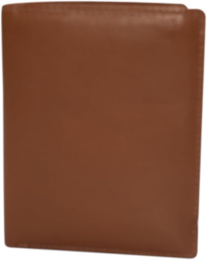 RFID Blocking Bifold Hipster Credit Card Wallet Premium Lambskin Leather (Tan)