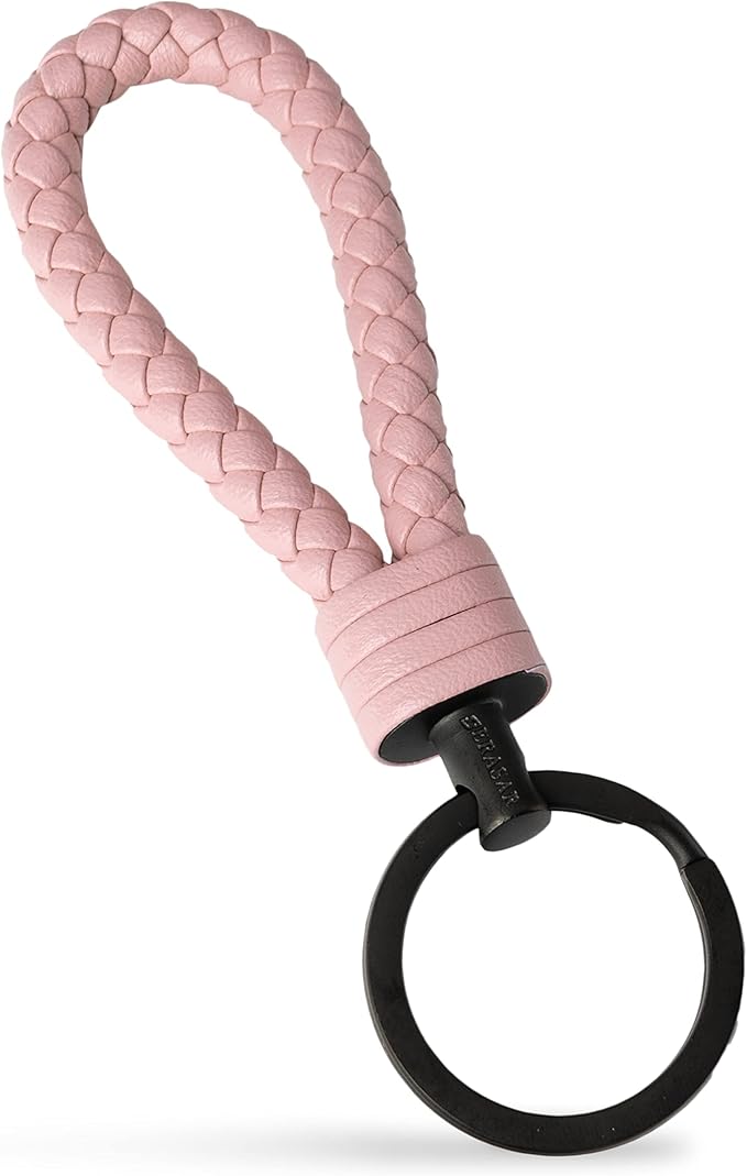 SERASAR | Leather Keychain [Strong] with Stainless Steel Key Ring - Additional Rings for Small Keys - With Gift Box