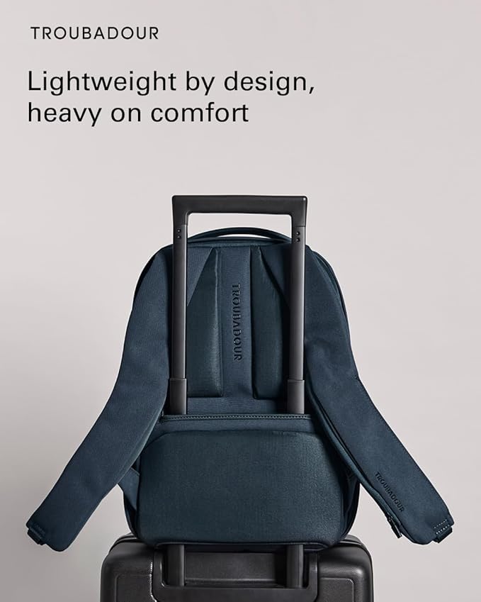 Troubadour Apex Compact Backpack 3.0-16L Premium Laptop Backpack - Ergonomic & Water Resistant - Designed for Work and Travel - Navy