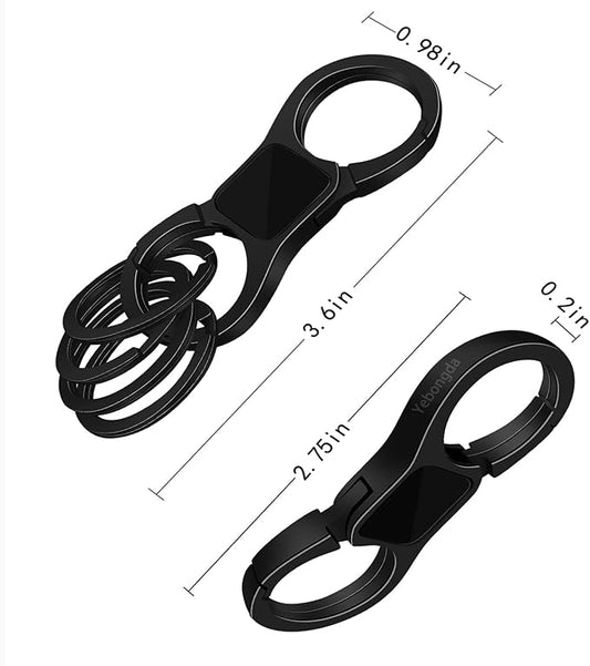 Key Chain Quick Release Spring 2 Pack with 4 Key Rings Heavy Duty Keychain Organizer for Men and Women