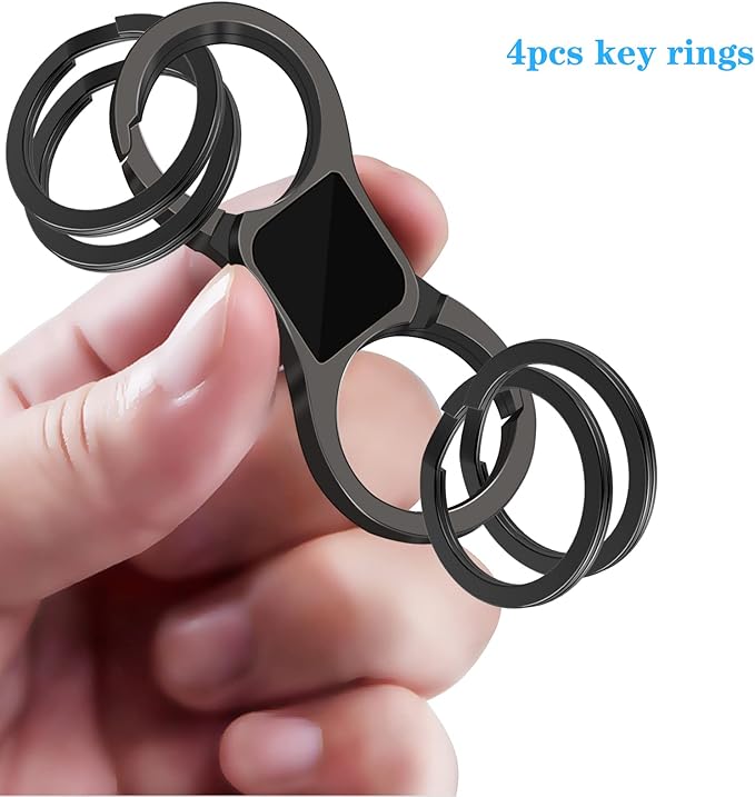 Key Chain Quick Release Spring with 4 Key Rings Car Keychain for Men and Women