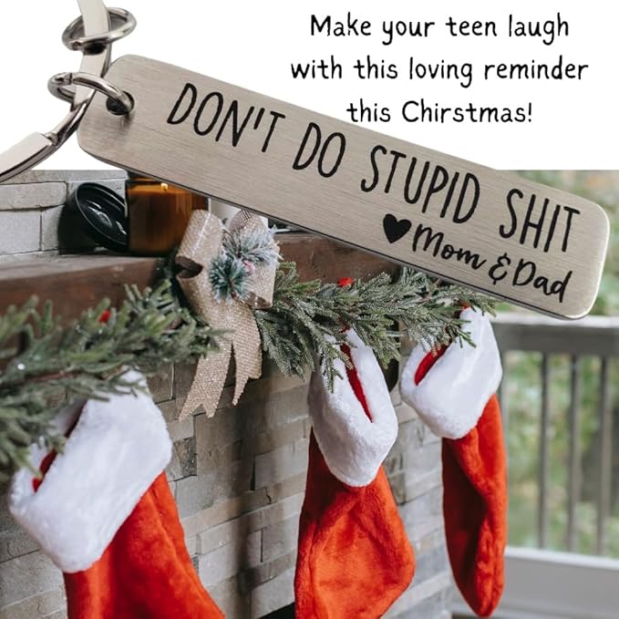 Pretty Inappropriate Don't Do Stupid Shit Metal Keychain