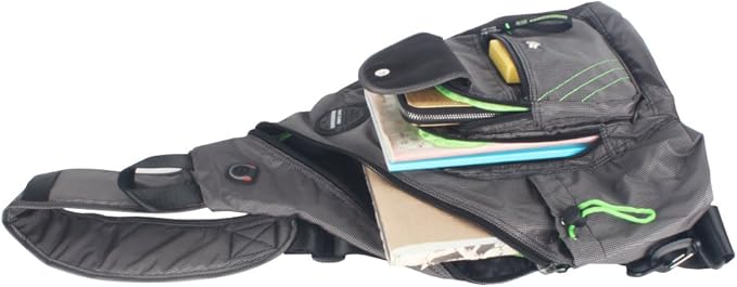 Large Sling Bag Tablet Backpack Cross Body Shoulder Bag Travel Rucksack Gray