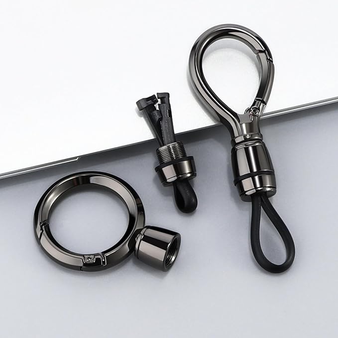 Universal Keychain for Men and Women,Simplicity Key Ring Clip, Double layer buckle Car Key chain